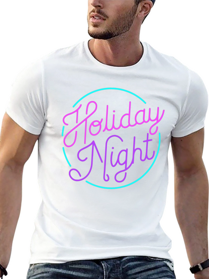 Camiseta Negra Holiday Night Neón