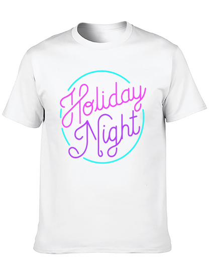 Camiseta Negra Holiday Night Neón