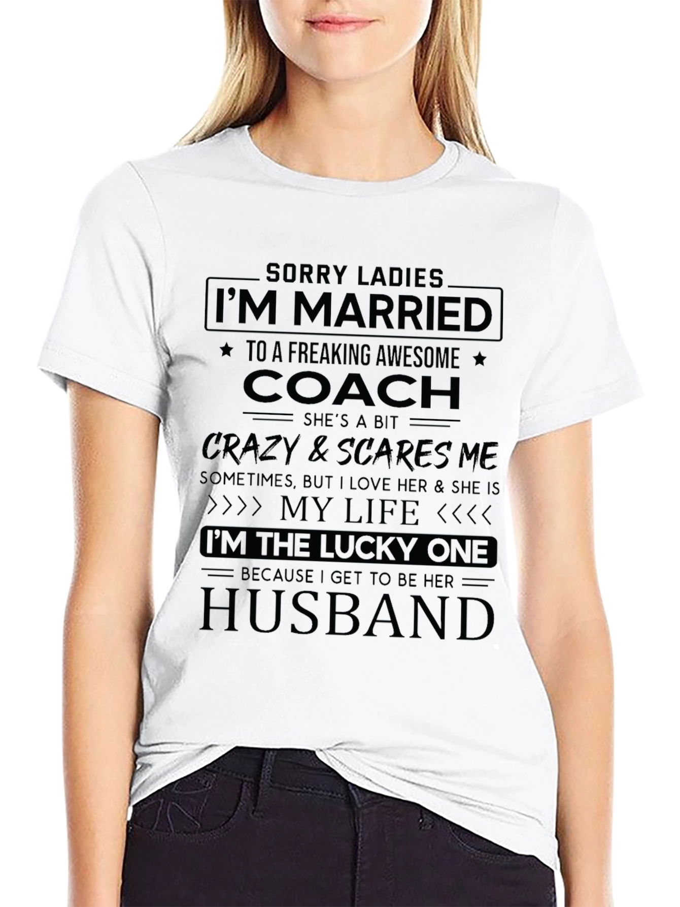 Camiseta Negra: Casado con una Entrenadora Asombrosa