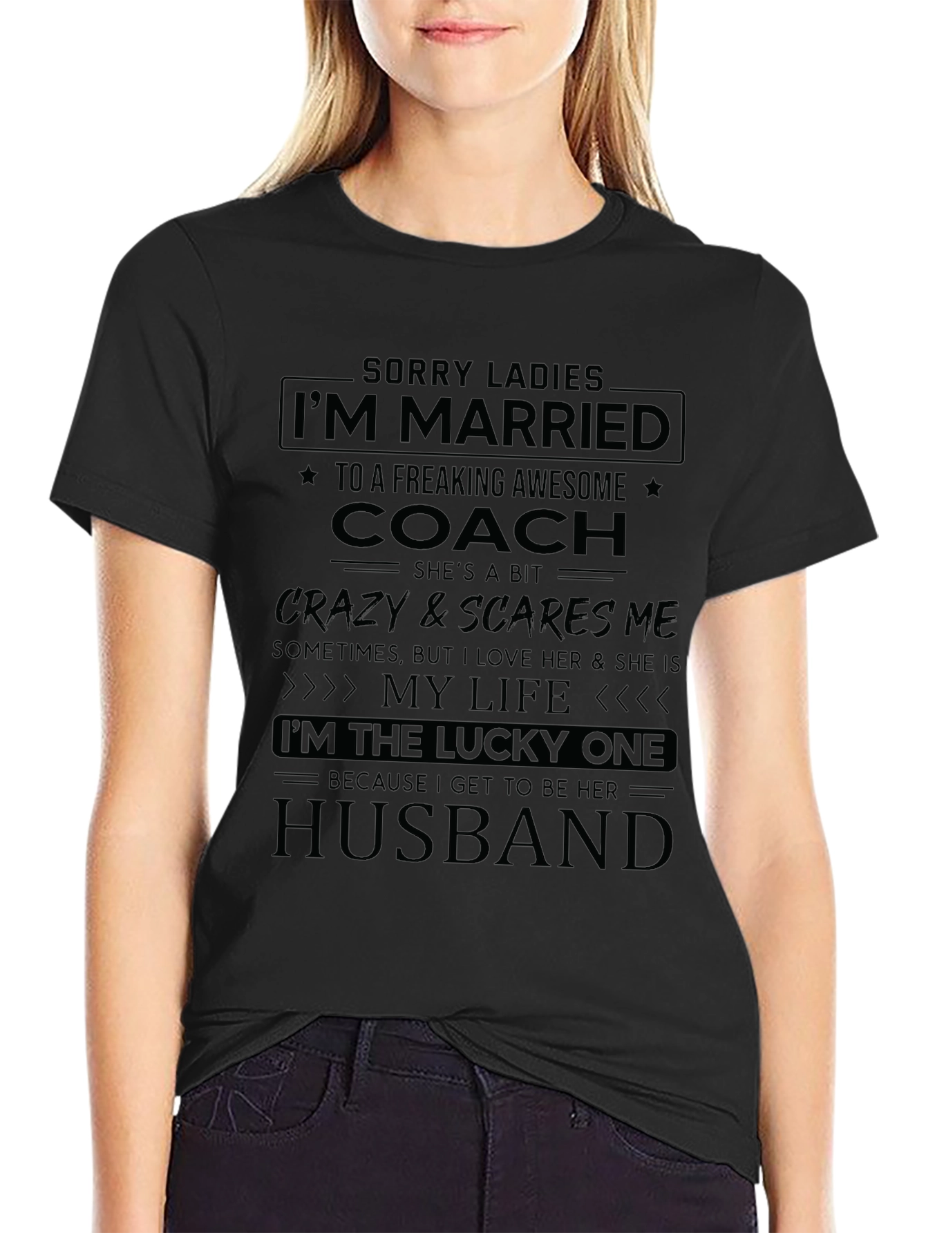 Camiseta Negra: Casado con una Entrenadora Asombrosa