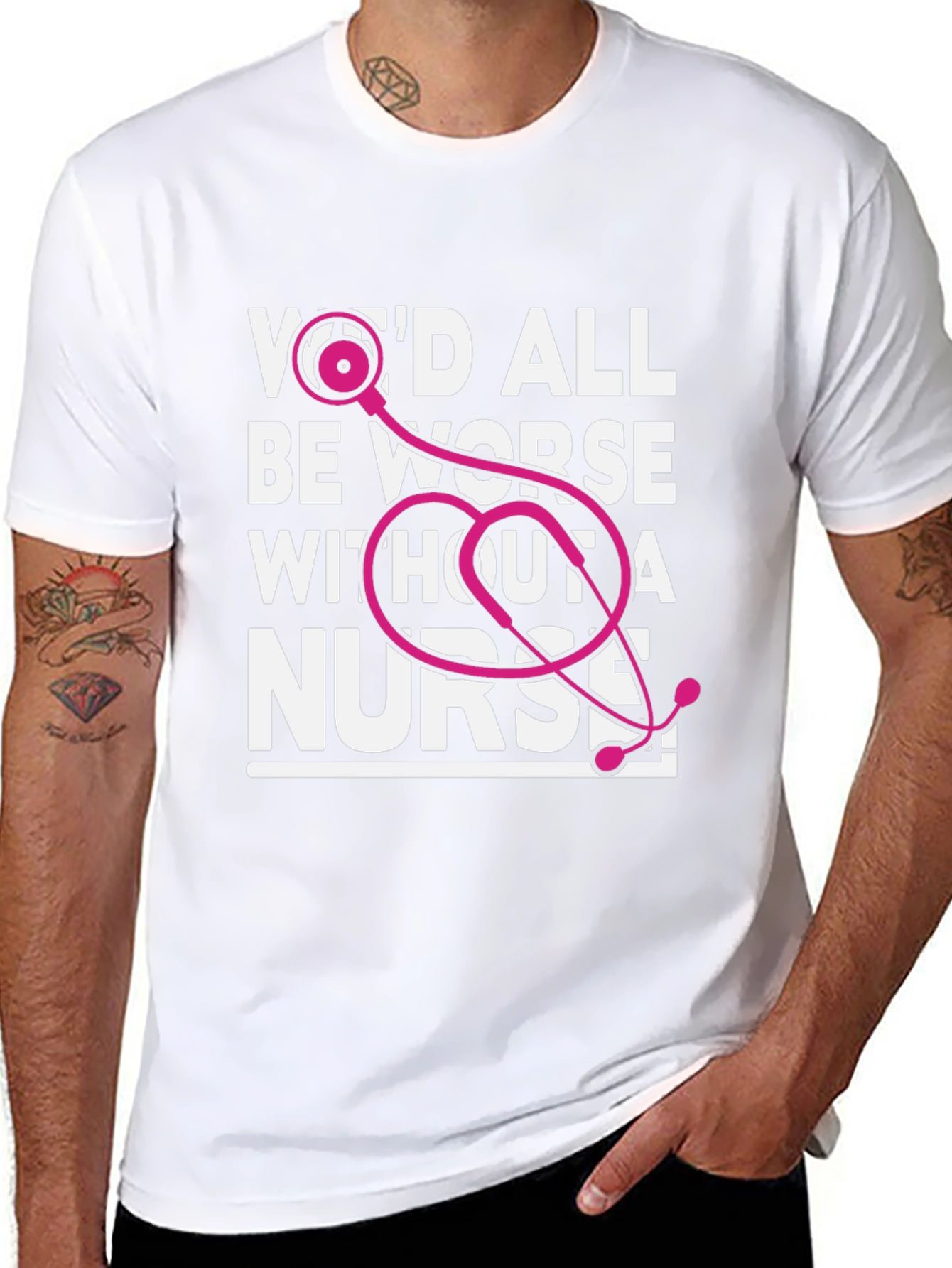 Camiseta Negra Todos Estaríamos Peor Sin Enfermera