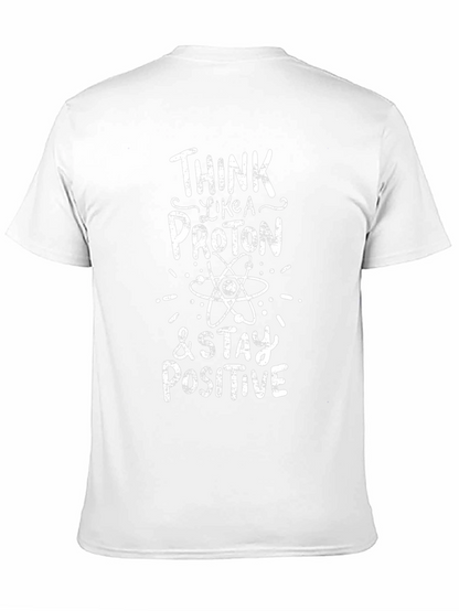 Camiseta Negra Algodón - Piensa como un Protón