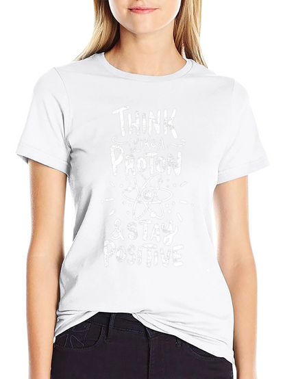 Camiseta Negra Algodón - Piensa como un Protón