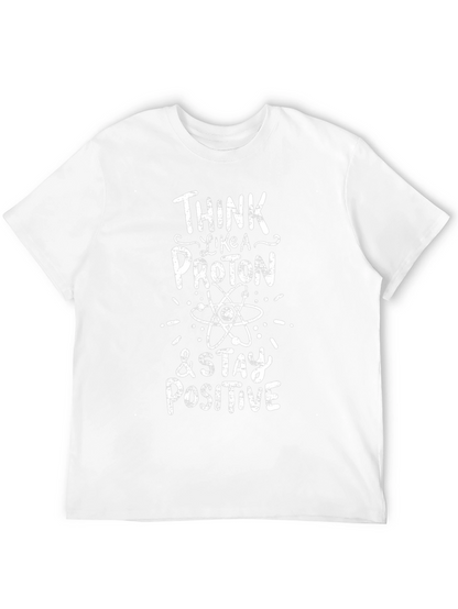 Camiseta Negra Algodón - Piensa como un Protón