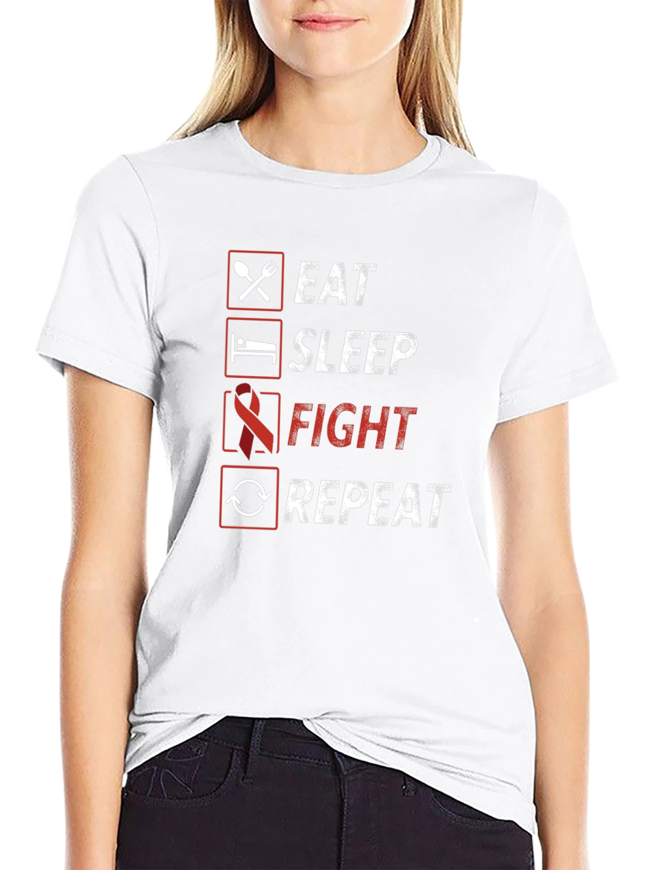 Camiseta Hombre: Come Duerme Lucha Repite