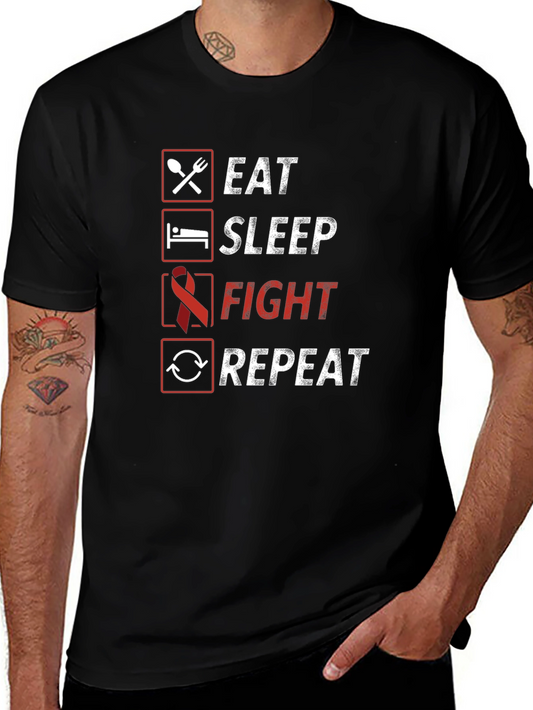 Camiseta Hombre: Come Duerme Lucha Repite