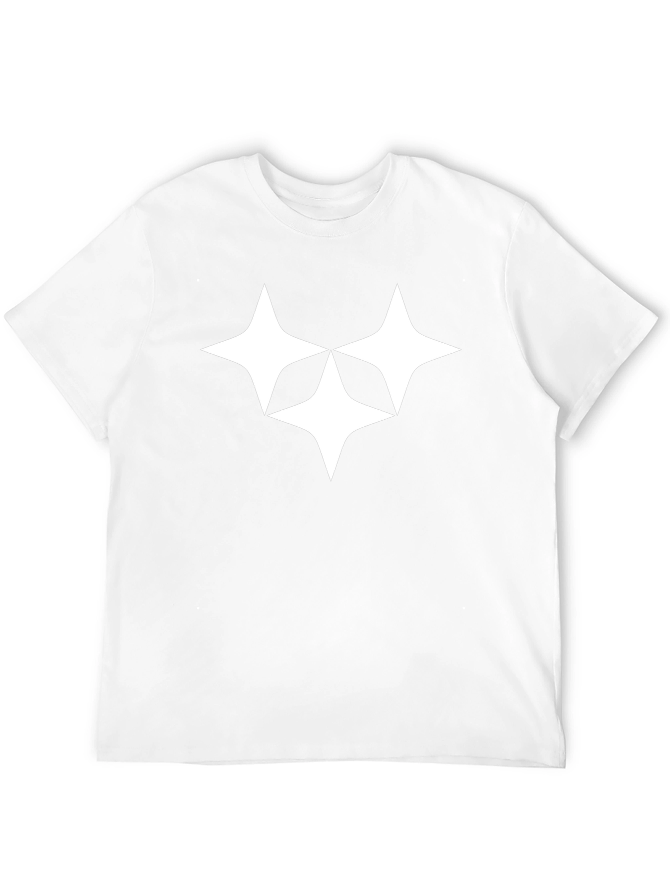 Camiseta Negra con Diseño Estelar Blanco