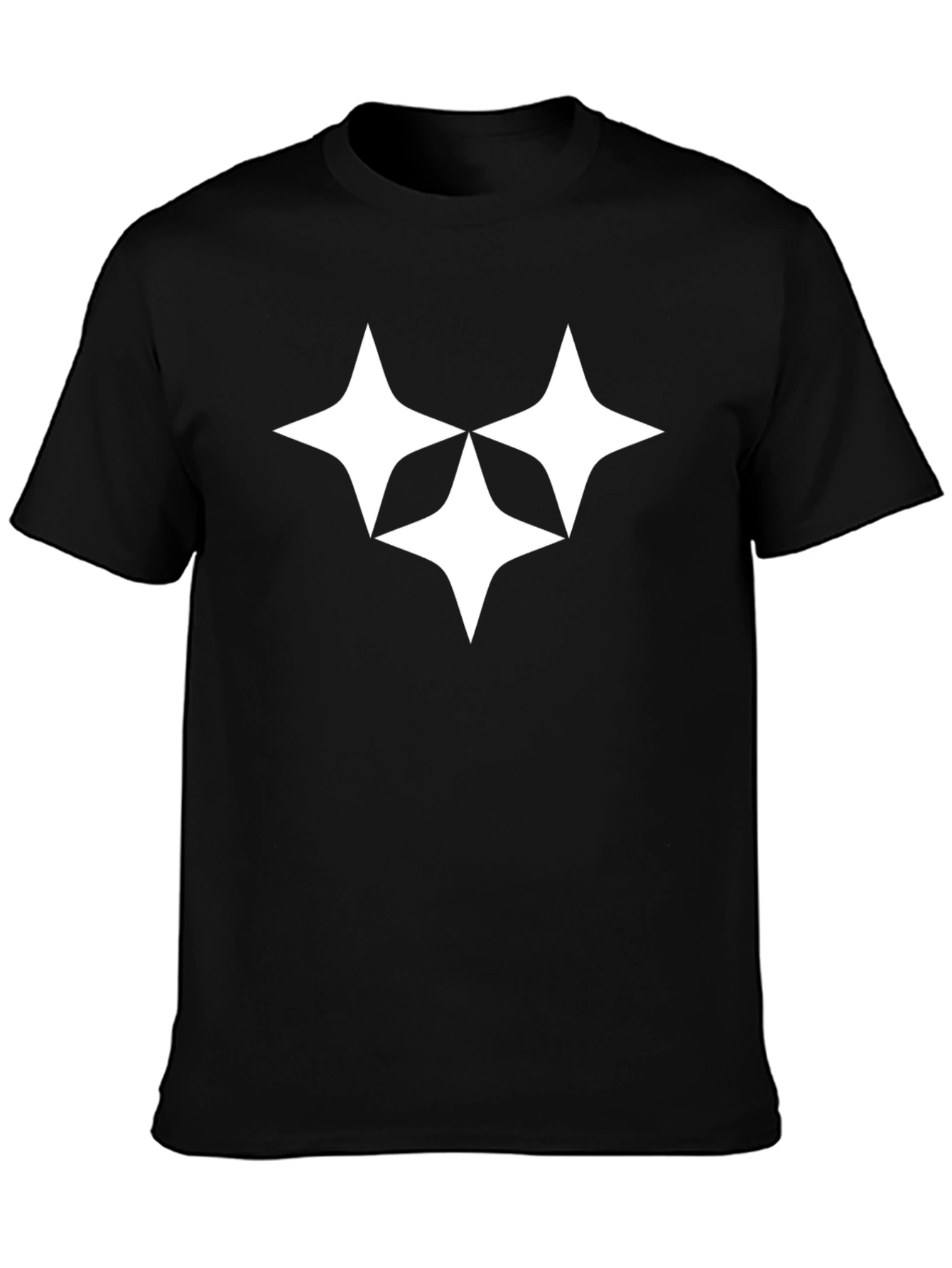 Camiseta Negra con Diseño Estelar Blanco