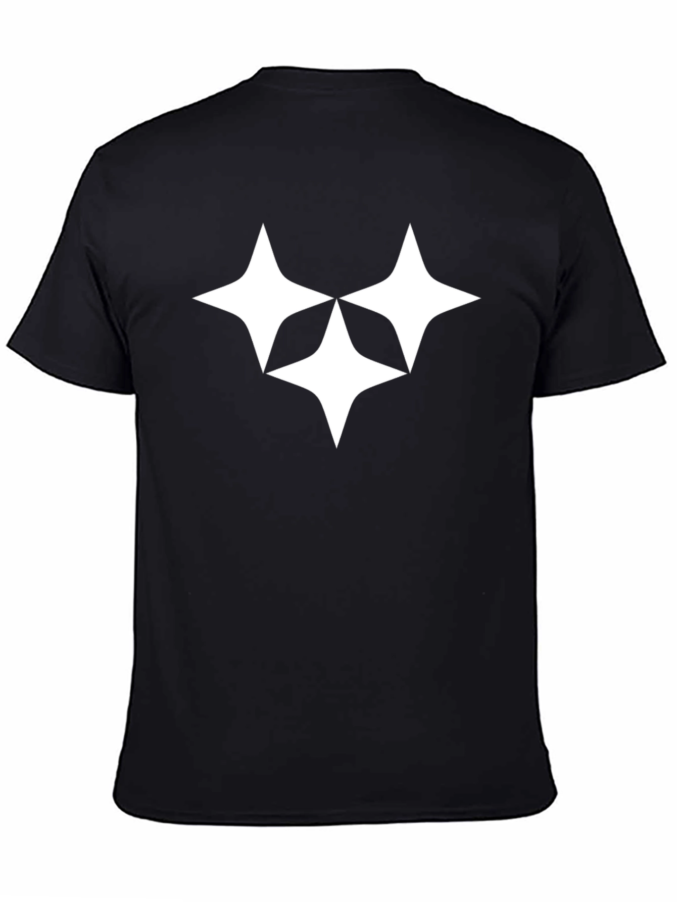Camiseta Negra con Diseño Estelar Blanco