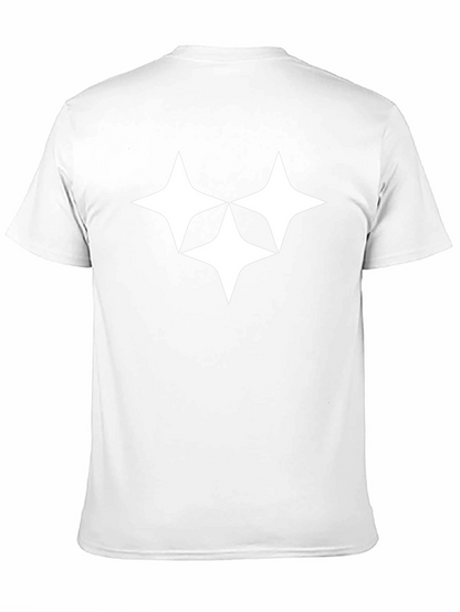 Camiseta Negra con Diseño Estelar Blanco