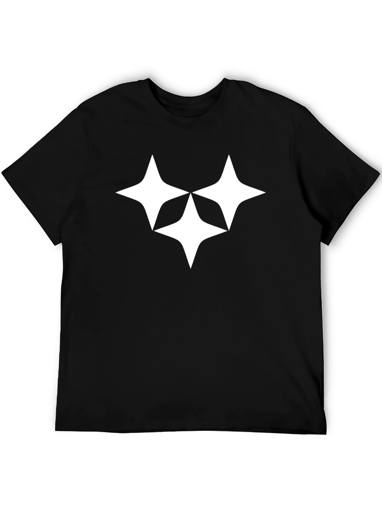 Camiseta Negra con Diseño Estelar Blanco