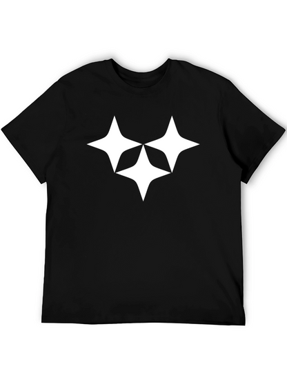 Camiseta Negra con Diseño Estelar Blanco
