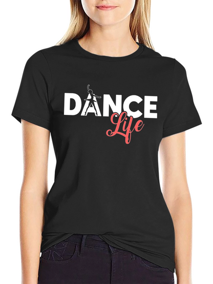 Camiseta Negra Dance Life Algodón Suave
