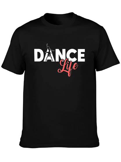 Camiseta Negra Dance Life Algodón Suave
