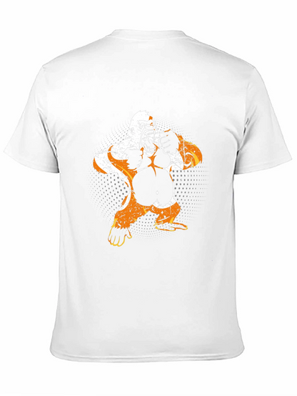 Camiseta Negra Estampado Gorila Retro para Hombre