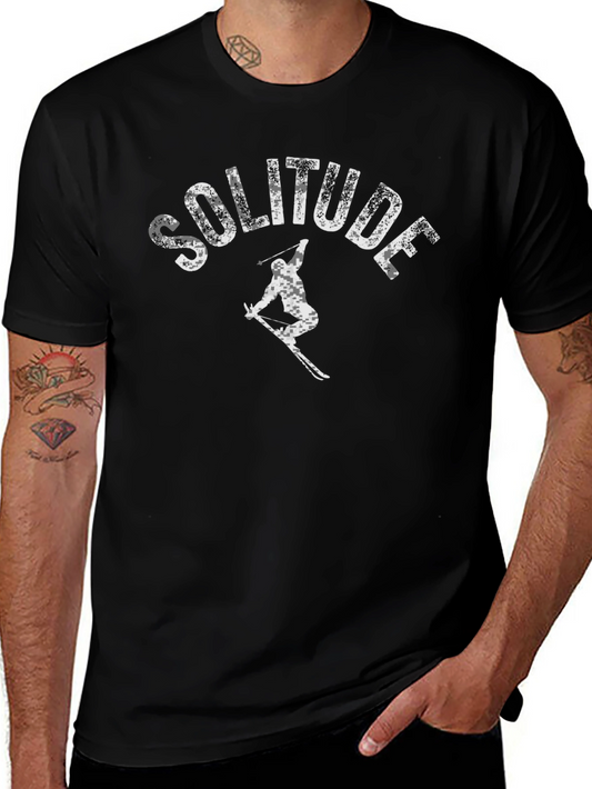 Camiseta Negra Solitude Ski con Diseño Único