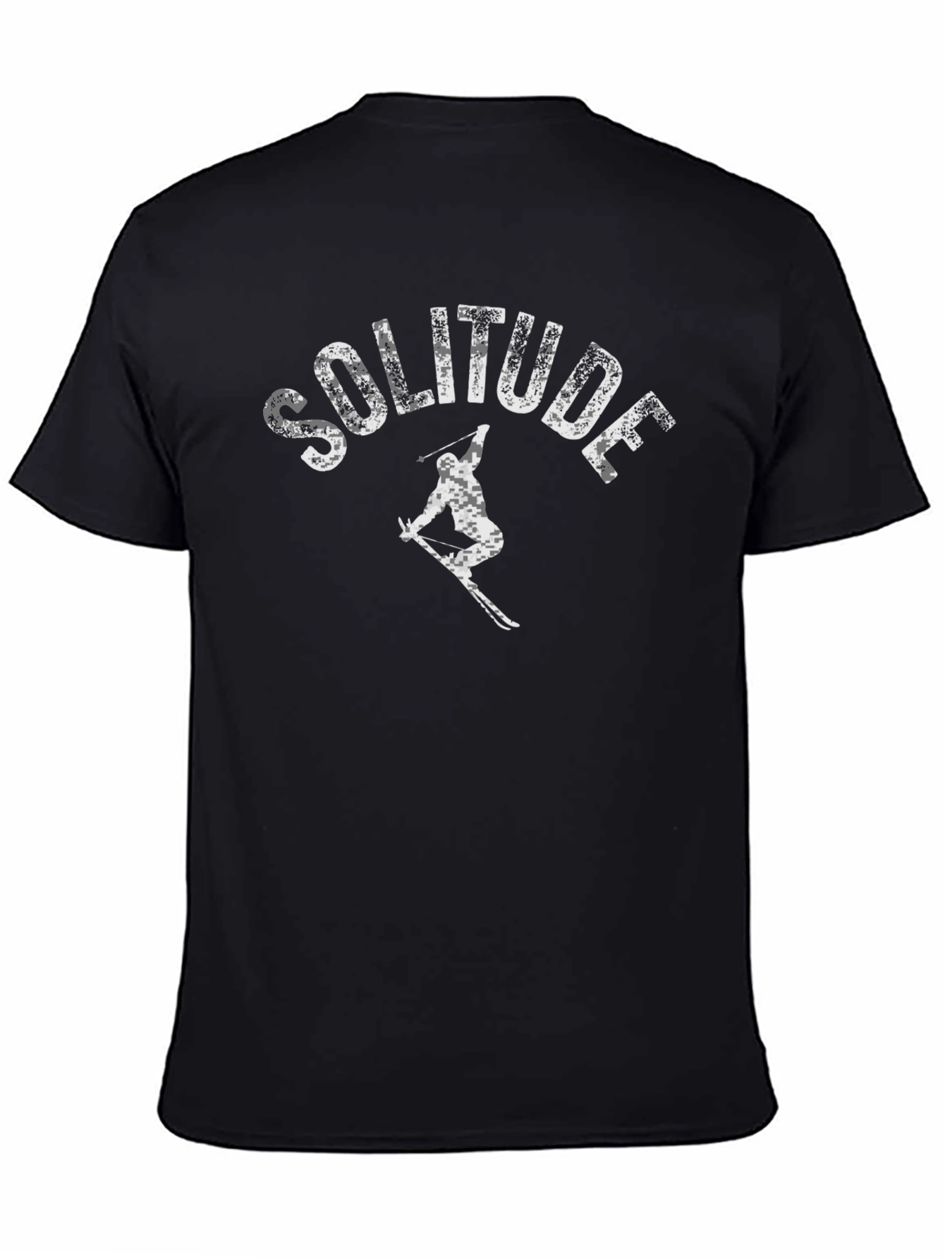 Camiseta Negra Solitude Ski con Diseño Único