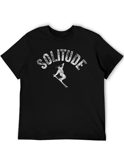 Camiseta Negra Solitude Ski con Diseño Único
