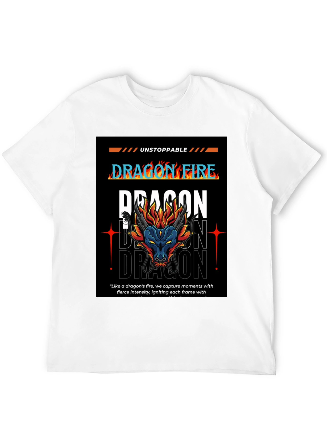 Camiseta Negra Dragón de Fuego - Estilo Urbano