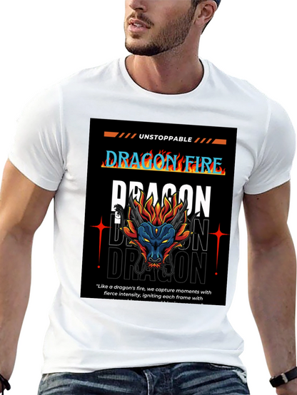 Camiseta Negra Dragón de Fuego - Estilo Urbano