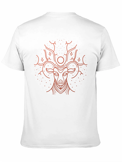Camiseta Negra con Diseño de Ciervo Místico