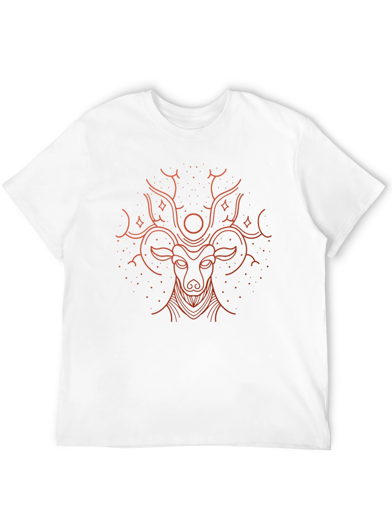 Camiseta Negra con Diseño de Ciervo Místico