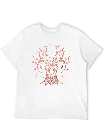 Camiseta Negra con Diseño de Ciervo Místico
