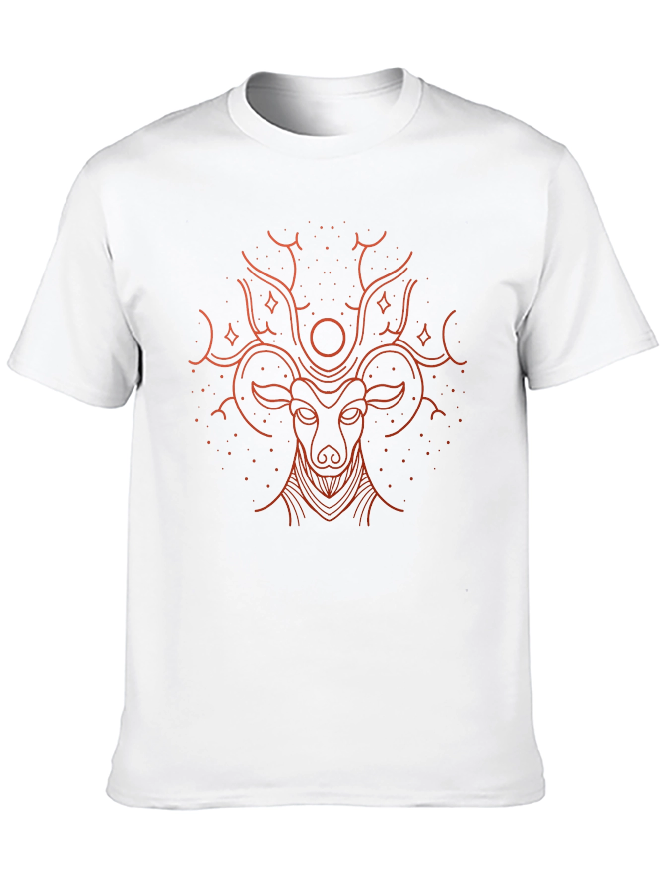 Camiseta Negra con Diseño de Ciervo Místico