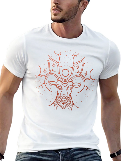 Camiseta Negra con Diseño de Ciervo Místico