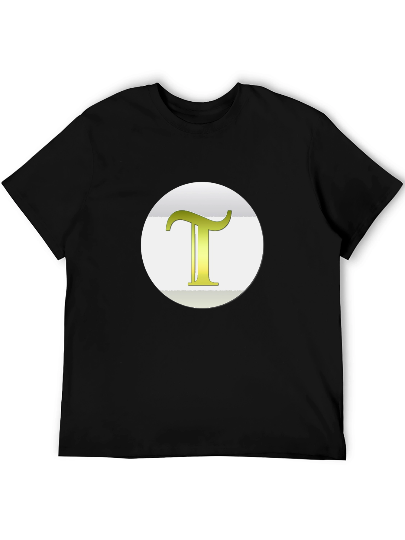 Camiseta Negra con Letra T Dorada