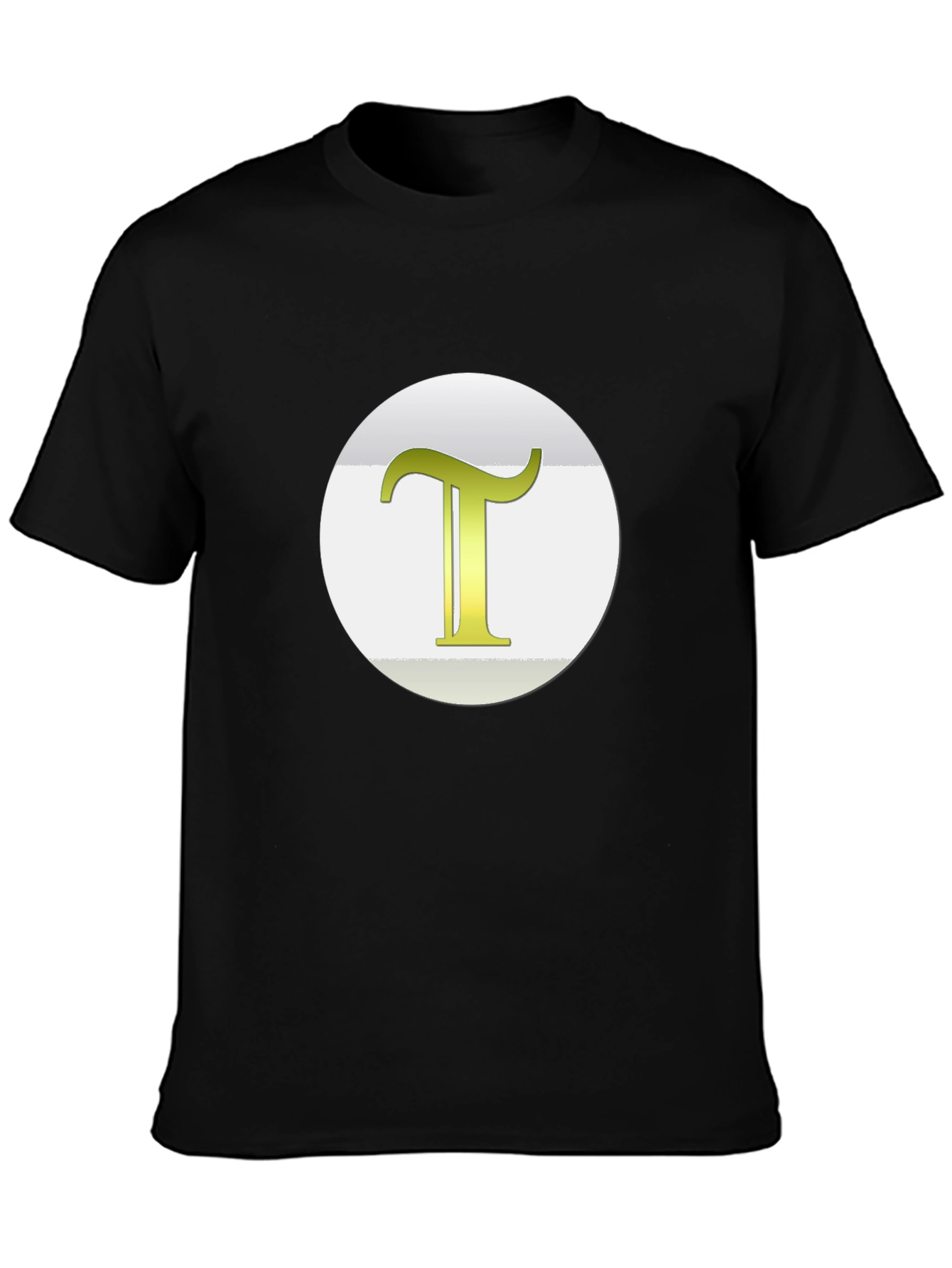 Camiseta Negra con Letra T Dorada