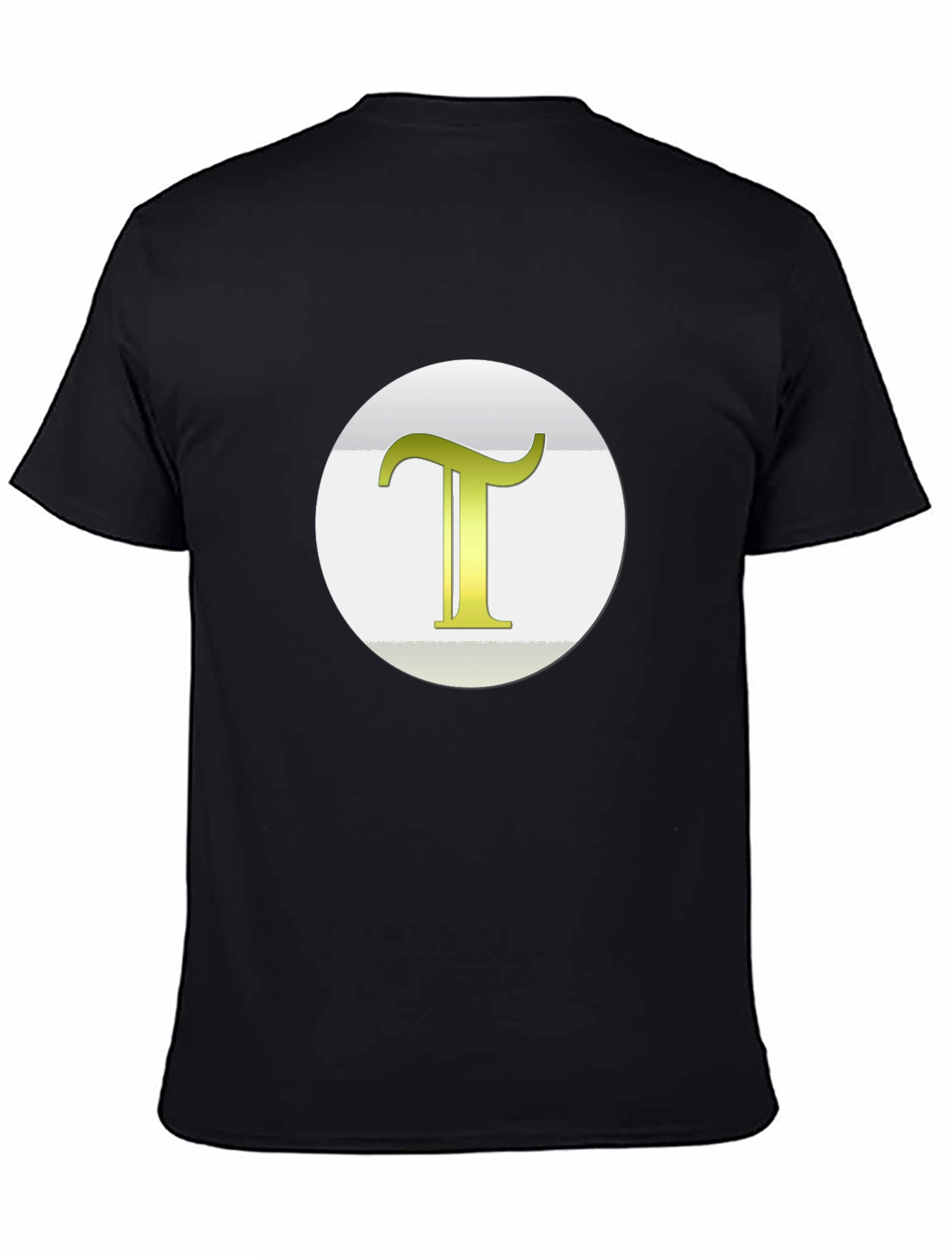 Camiseta Negra con Letra T Dorada
