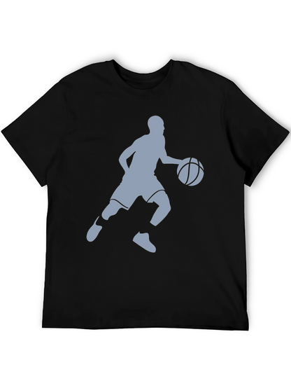 Camiseta Negra Hombre - Silueta Jugador Baloncesto