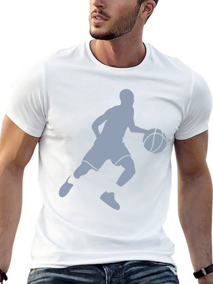Camiseta Negra Hombre - Silueta Jugador Baloncesto