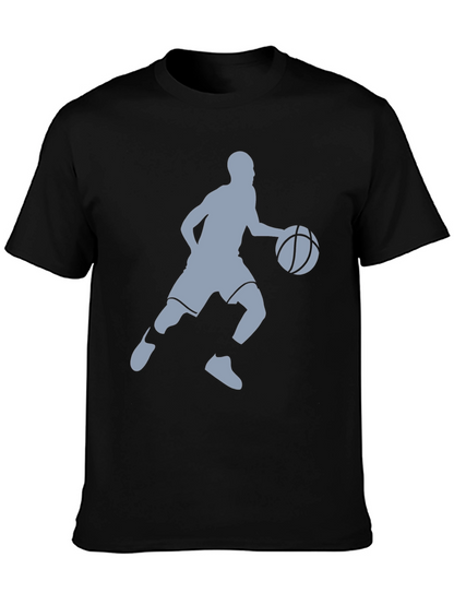 Camiseta Negra Hombre - Silueta Jugador Baloncesto
