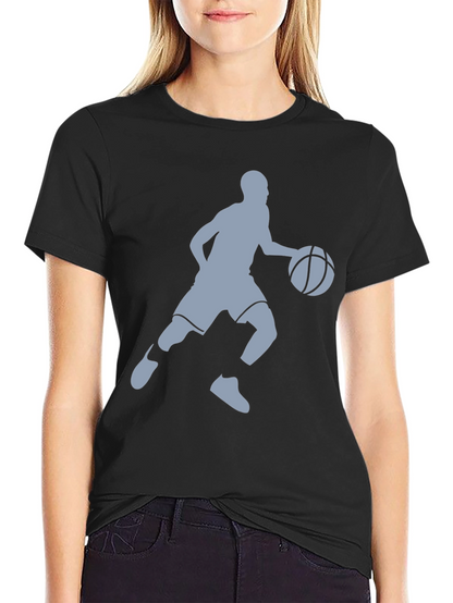 Camiseta Negra Hombre - Silueta Jugador Baloncesto