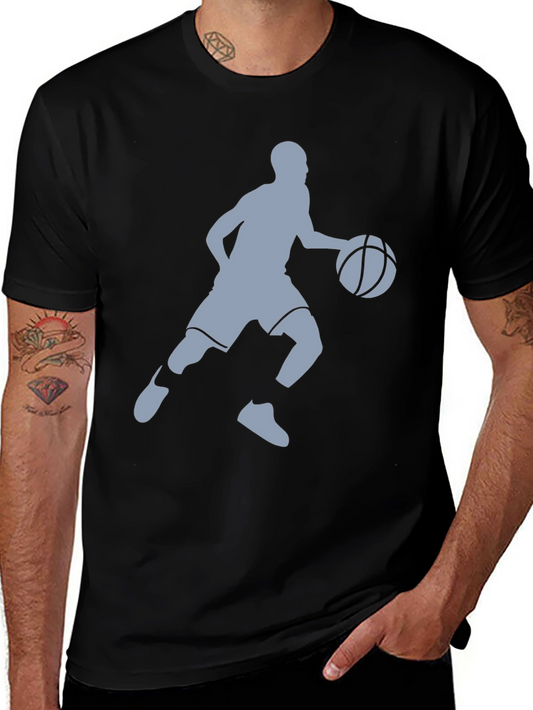 Camiseta Negra Hombre - Silueta Jugador Baloncesto