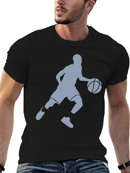 Camiseta Negra Hombre - Silueta Jugador Baloncesto