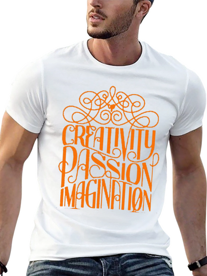 Camiseta Negra con Diseño Creatividad Pasión e Imaginación