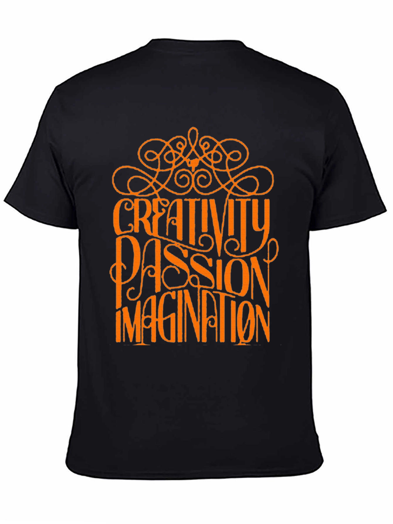 Camiseta Negra con Diseño Creatividad Pasión e Imaginación