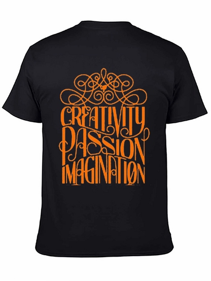 Camiseta Negra con Diseño Creatividad Pasión e Imaginación