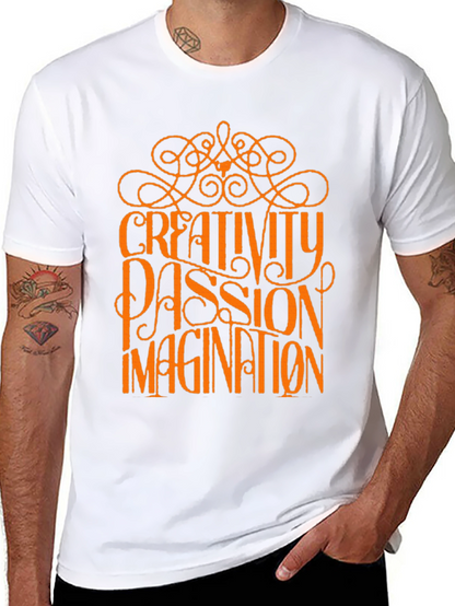 Camiseta Negra con Diseño Creatividad Pasión e Imaginación