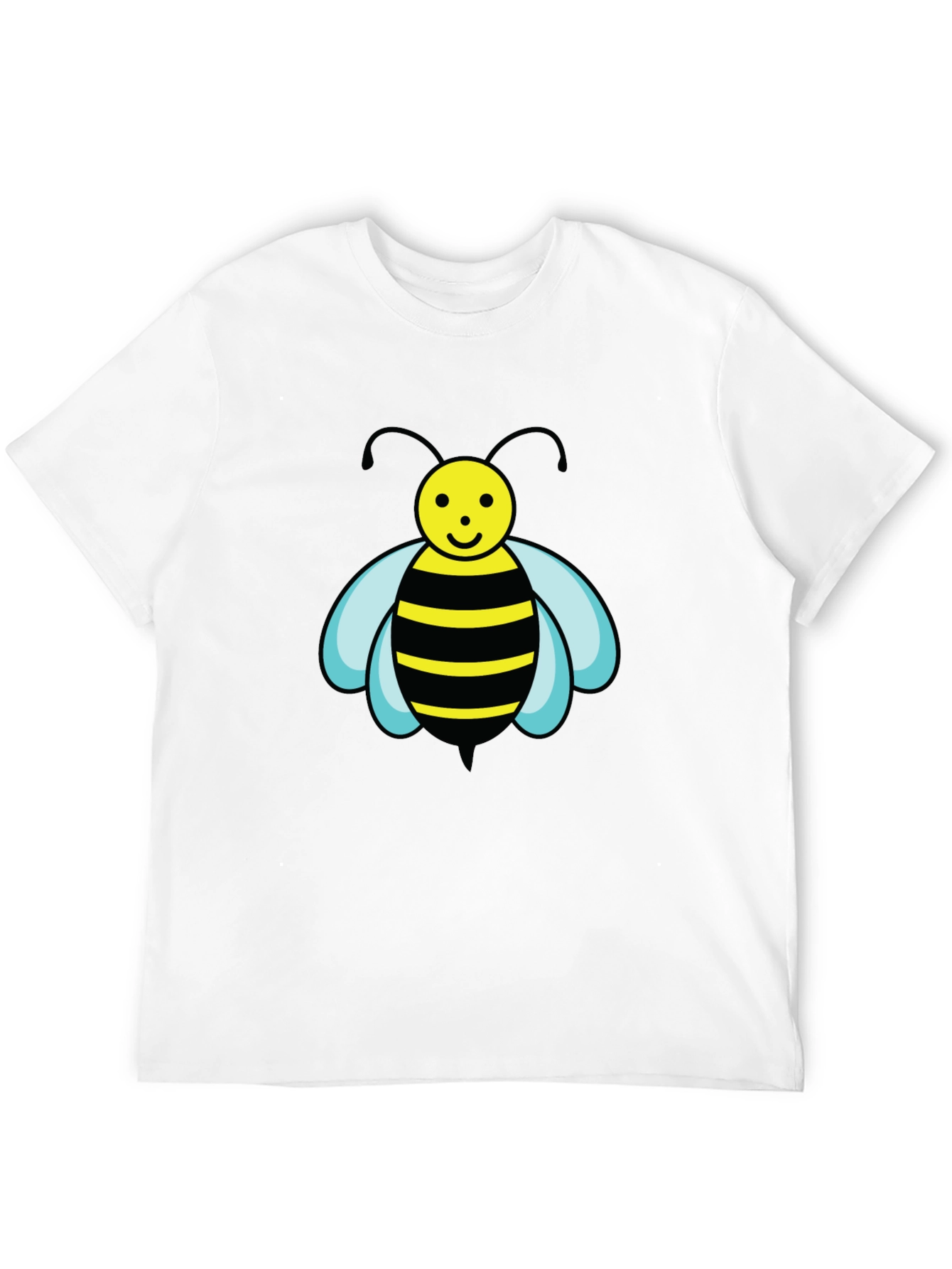 Camiseta Negra con Abeja de Dibujos Animados