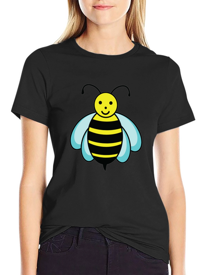Camiseta Negra con Abeja de Dibujos Animados