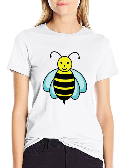 Camiseta Negra con Abeja de Dibujos Animados