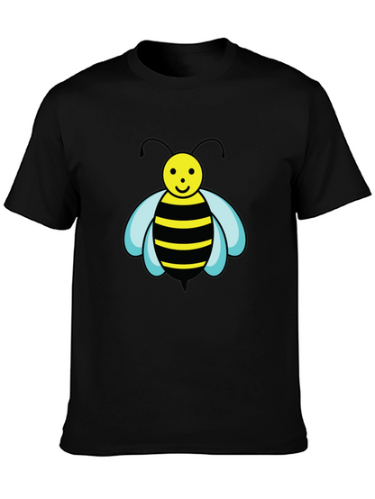 Camiseta Negra con Abeja de Dibujos Animados