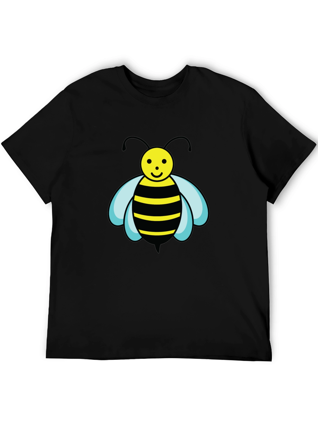 Camiseta Negra con Abeja de Dibujos Animados