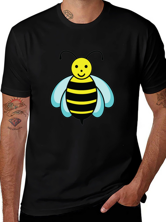 Camiseta Negra con Abeja de Dibujos Animados