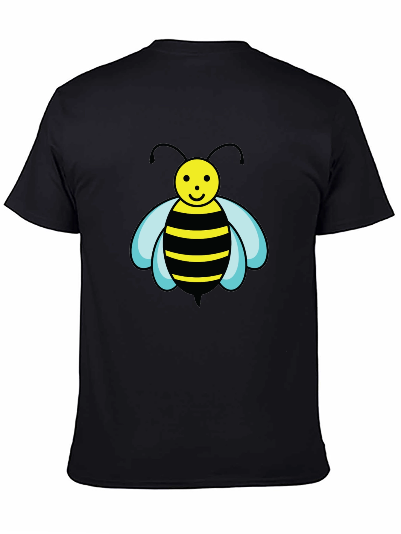Camiseta Negra con Abeja de Dibujos Animados