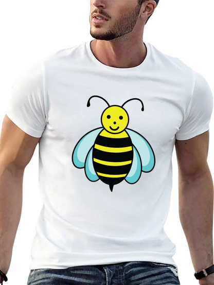 Camiseta Negra con Abeja de Dibujos Animados